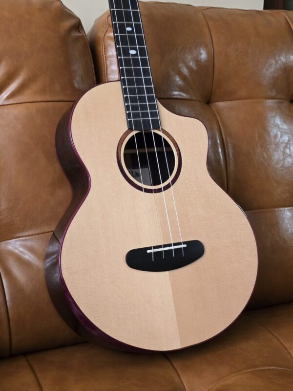 Kala Contour All Solid Gloss Spruce/Rosewood Baritone Ukulele w/bag