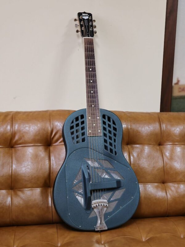 National Tricone Polychrome Resonator Guitar w/case Consignment