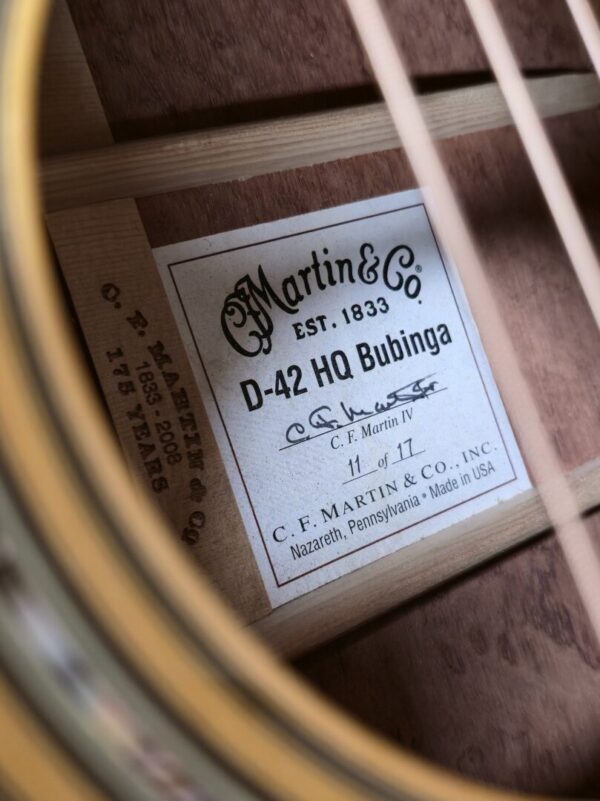 Martin D-42 HQ Bubinga w/original blue case Consignment - Image 11
